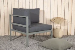 Gartenbank Eckmodul Borelio - Aus Aluminium in den Farben Khaki und Beige