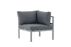 Gartenbank Eckmodul Borelio - Aus Aluminium in den Farben Khaki und Beige