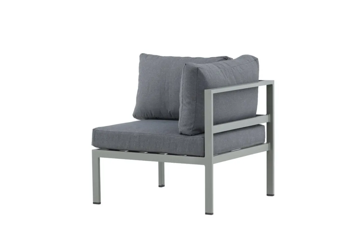 Gartenbank Eckmodul Borelio - Aus Aluminium in den Farben Khaki und Beige
