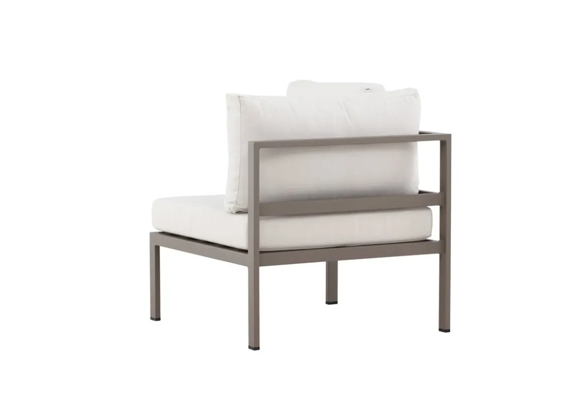 Gartenbank Eckmodul Borelio - Aus Aluminium in den Farben Khaki und Beige
