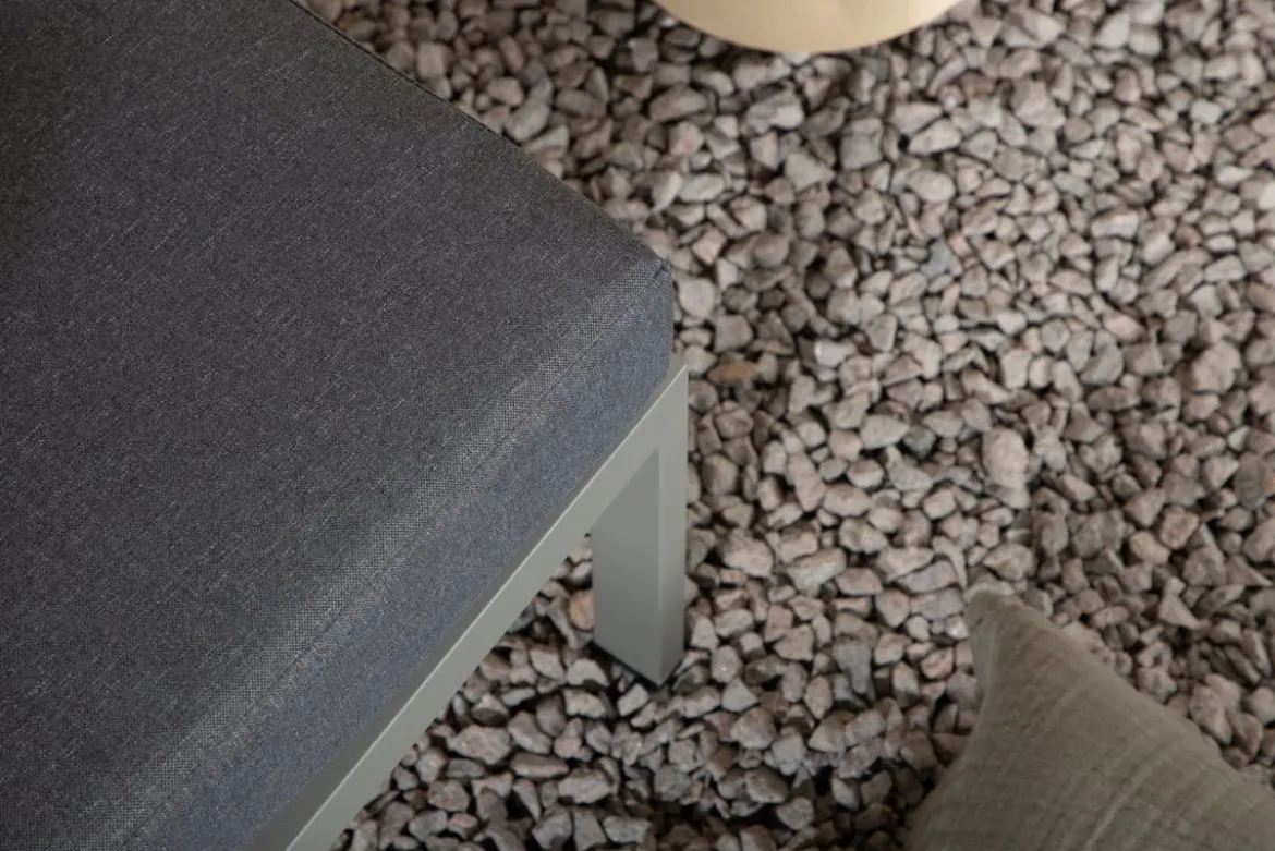 Gartenbank Eckmodul Borelio - Aus Aluminium in den Farben Khaki und Beige