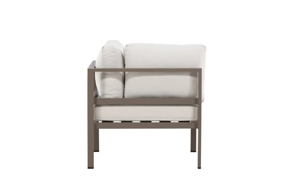 Gartenbank Eckmodul Borelio - Aus Aluminium in den Farben Khaki und Beige