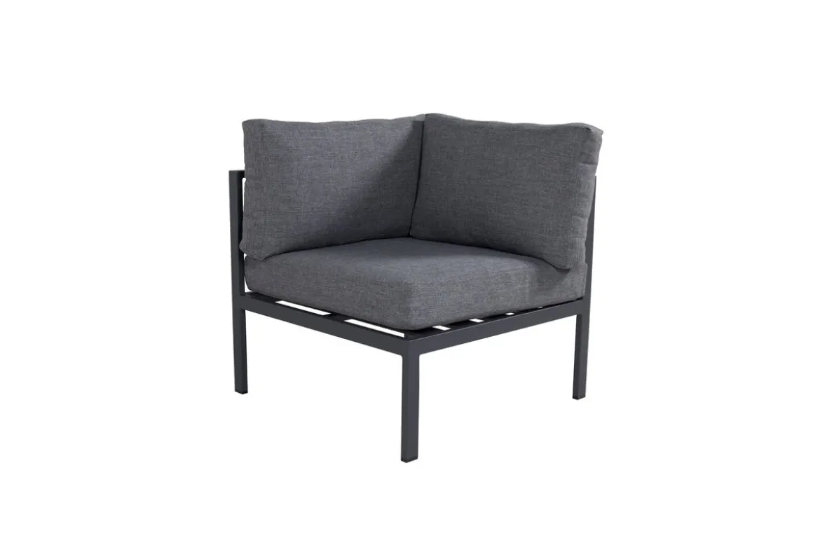 Gartenbank Eckmodul Nero - Aus Aluminium in Schwarz, Braun und Beige