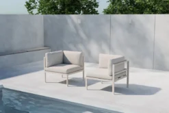 Gartenbank Eckmodul Nero - Aus Aluminium in Schwarz, Braun und Beige