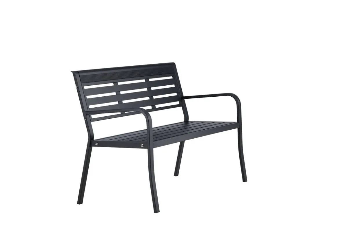 Gartenbank Mineral - Zeitloses Design aus schwarzem Aluminium