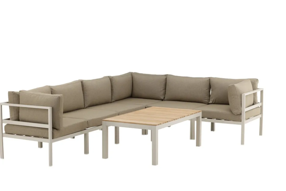 Gartenbank Modul Borelio - In beigem oder braunem Aluminium