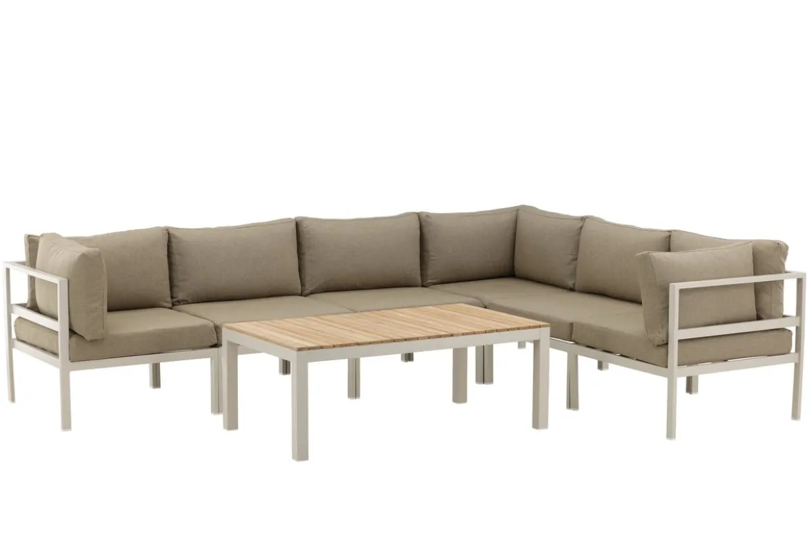 Gartenbank Modul Borelio - In beigem oder braunem Aluminium