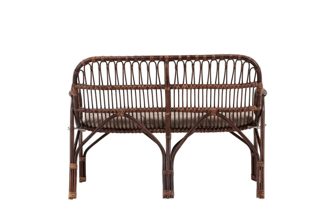 Gartenbank Tobias - Aus Rattan in der Farbe Dunkelwalnuss