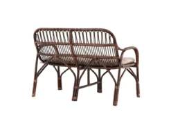 Gartenbank Tobias - Aus Rattan in der Farbe Dunkelwalnuss