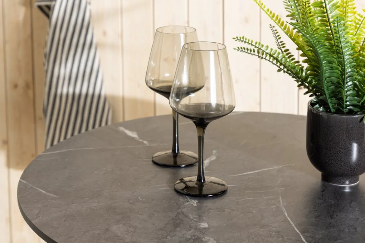 Garten Bartisch Belmont - Ø70 cm mit weißem Aluminiumgestell
