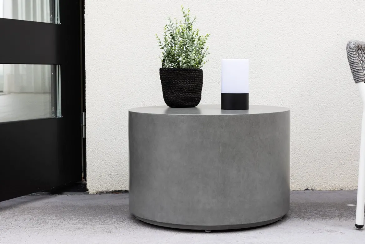 Garten Beistelltisch India - Ø60 aus Aluminium in der Farbe Grau
