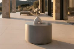 Garten Beistelltisch India - Ø60 aus Aluminium in der Farbe Grau