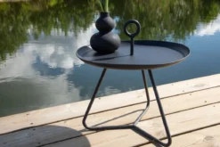 Garten Beistelltisch Moeve - Ø40 aus schwarzem Stahl