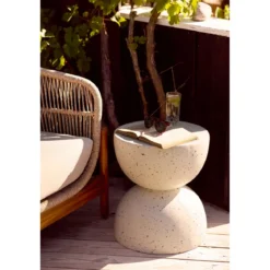 Garten Beistelltisch Norvellen - Ø40 aus Magnesiumoxid und Fiberglas