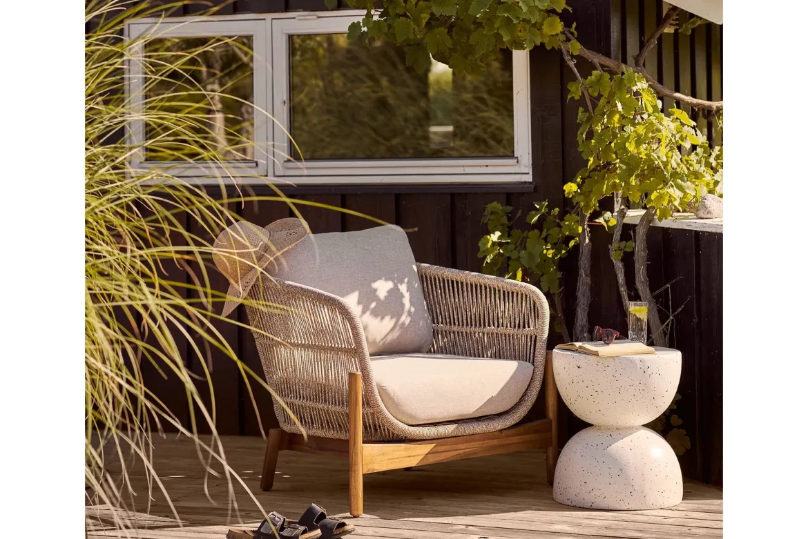 Garten Beistelltisch Norvellen - Ø40 aus Magnesiumoxid und Fiberglas