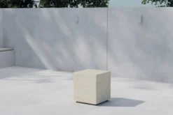 Garten Beistelltisch Quira - in Beige aus Aluminium und Polypropylen