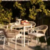 Garten Beistelltisch Ylvorin - elegantes Design in Beige mit Holz