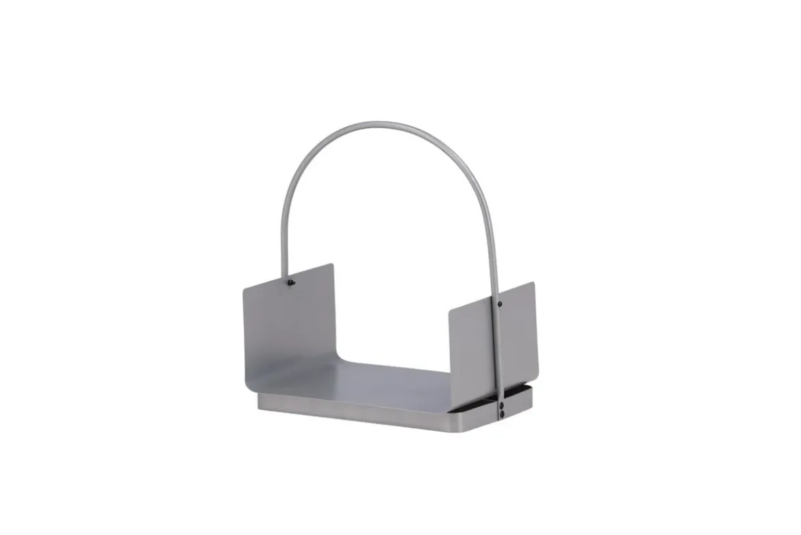 Garten Brennholzkorb Carry - aus Stahl in Silber