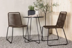 Garten Cafegruppe Aven – 3-teiliges Gartenmöbel-Set in Braun/Schwarz