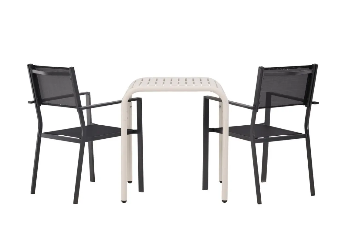 Garten Cafegruppe Florenz – 3-teiliges Gartenmöbel-Set in Beige/Schwarz