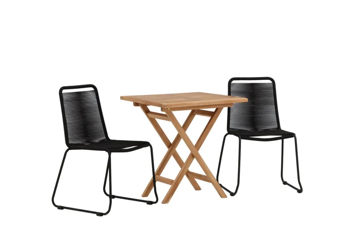 Garten Cafegruppe Habanero – 3-teiliges Gartenmöbel-Set in Braun/Schwarz