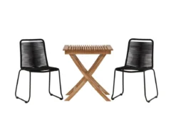 Garten Cafegruppe Kivara – 3 teiliges Set aus Teakholz und Polyester