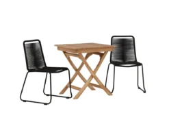 Garten Cafegruppe Kivara – 3 teiliges Set aus Teakholz und Polyester