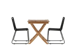 Garten Cafegruppe Kivara – 3 teiliges Set aus Teakholz und Polyester