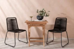 Garten Cafegruppe Kivara – 3 teiliges Set aus Teakholz und Polyester