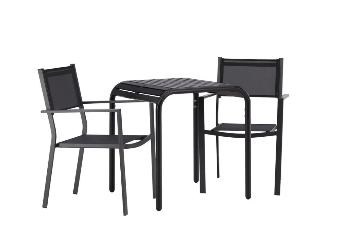 Garten Cafegruppe Levina – 3 teiliges Möbel-Set in Schwarz