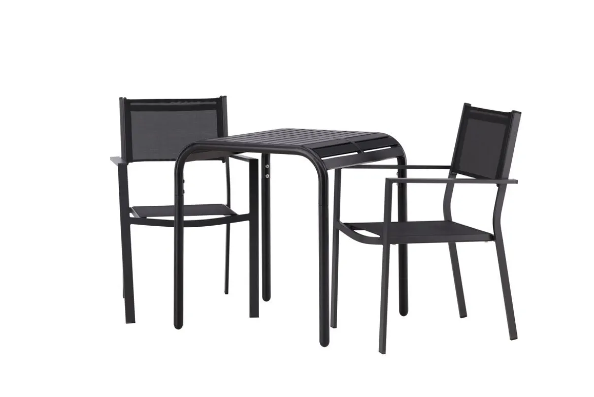Garten Cafegruppe Levina – 3 teiliges Möbel-Set in Schwarz
