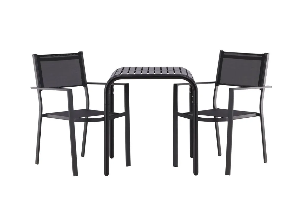 Garten Cafegruppe Levina – 3 teiliges Möbel-Set in Schwarz