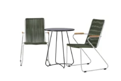 Garten Cafegruppe Malte – 3-teiliges Gartenmöbel-Set mit grünen Stühlen