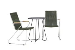 Garten Cafegruppe Malte – 3-teiliges Gartenmöbel-Set mit grünen Stühlen