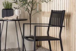 Garten Cafegruppe Marvin – 3-teiliges Gartenmöbel-Set in der Farbe Schwarz