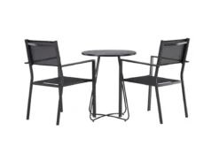 Garten Cafegruppe Marvin – 3-teiliges Gartenmöbel-Set in der Farbe Schwarz