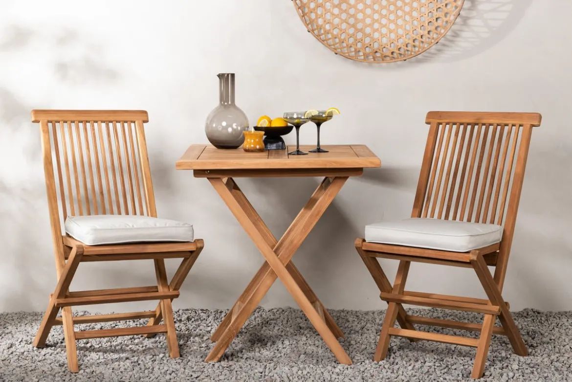 Garten Cafegruppe Raki – 3-teiliges Gartenmöbel-Set aus Teakholz