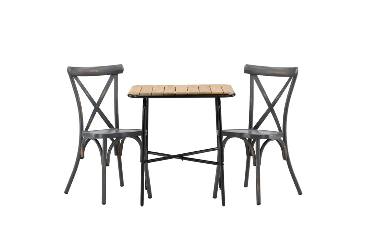 Garten Cafegruppe Uber – 3-teiliges Gartenmöbel-Set mit Stühlen aus Aluminium