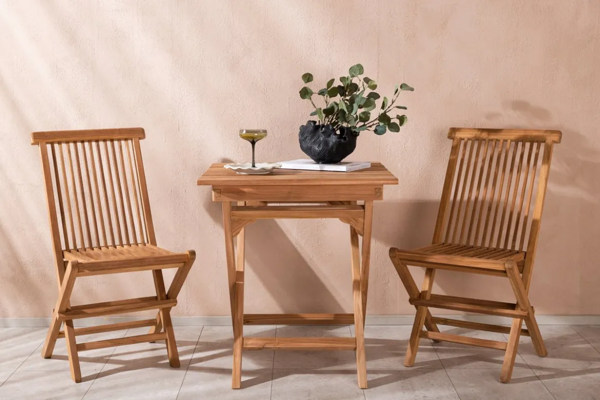Garten Cafegruppe Wavaro – 3 teiliges Set aus Teakholz