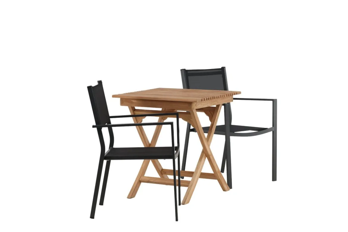 Garten Cafegruppe Xavina – 3 teiliges Set aus Teakholz und Textilene