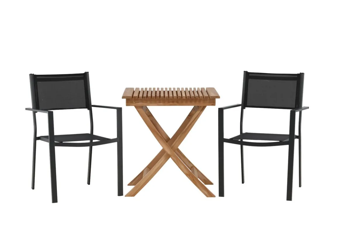 Garten Cafegruppe Xavina – 3 teiliges Set aus Teakholz und Textilene