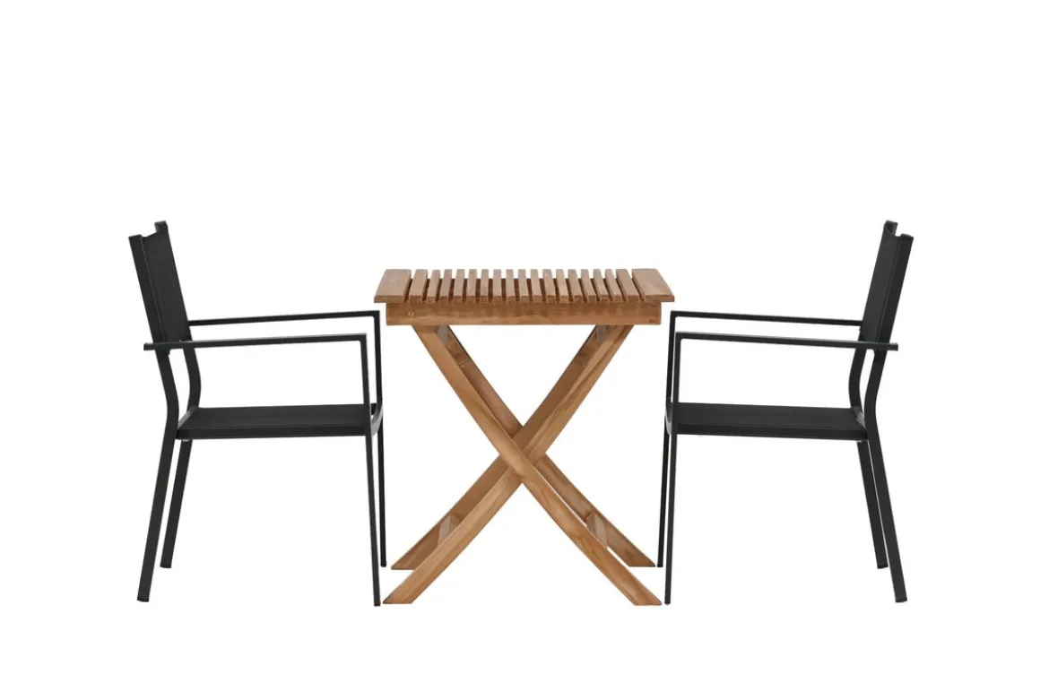 Garten Cafegruppe Xavina – 3 teiliges Set aus Teakholz und Textilene