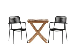 Garten Cafegruppe Zivano – 3 teiliges Set mit Teakholz-Tisch