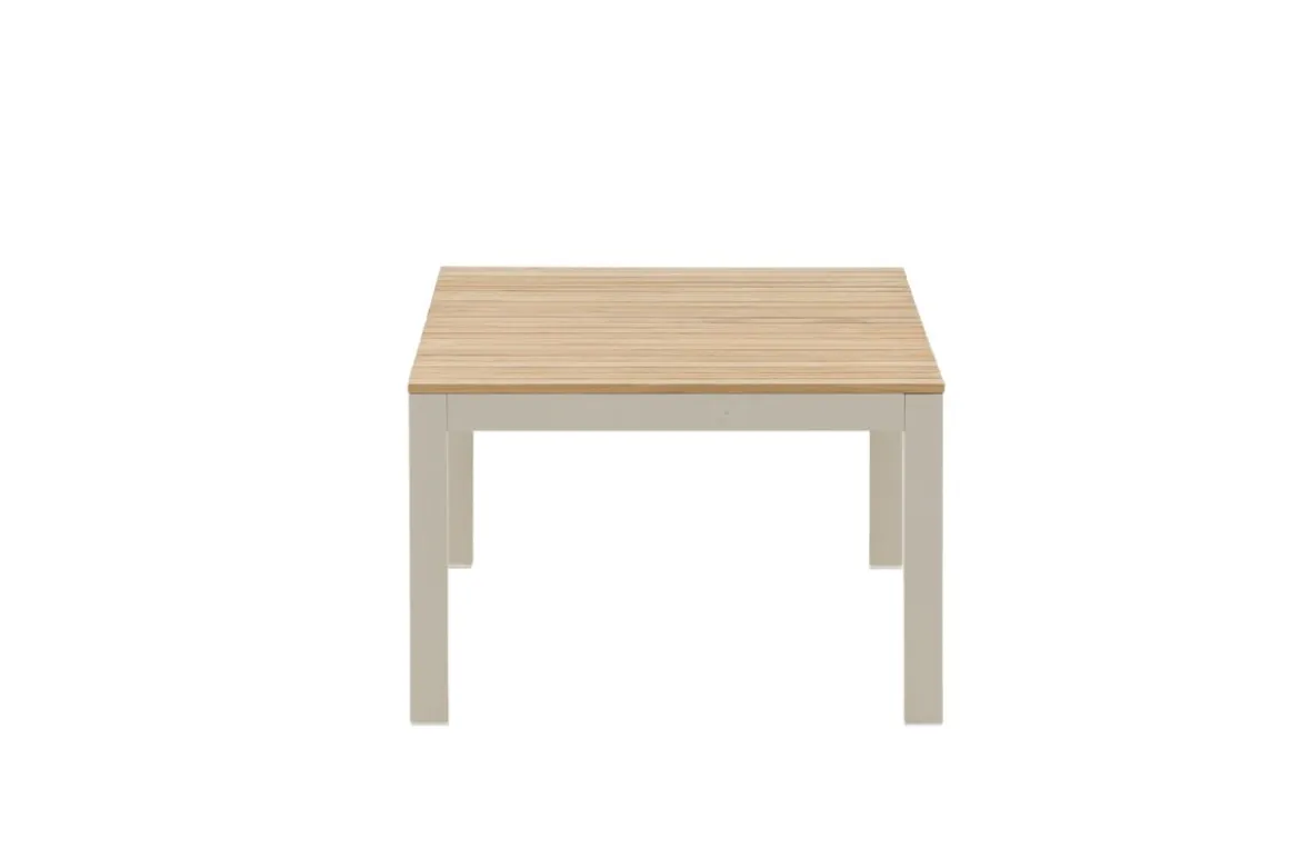Garten Couchtisch Alanu - ein Materialmix aus Aluminium und Teakholz