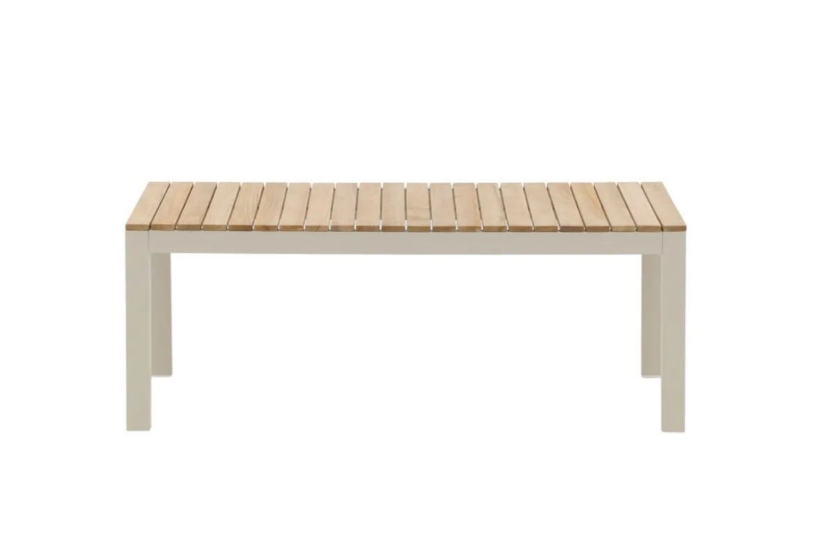 Garten Couchtisch Alanu - ein Materialmix aus Aluminium und Teakholz