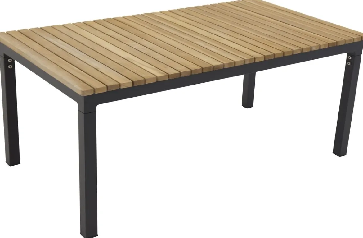 Garten Couchtisch Alanu - ein Materialmix aus Aluminium und Teakholz
