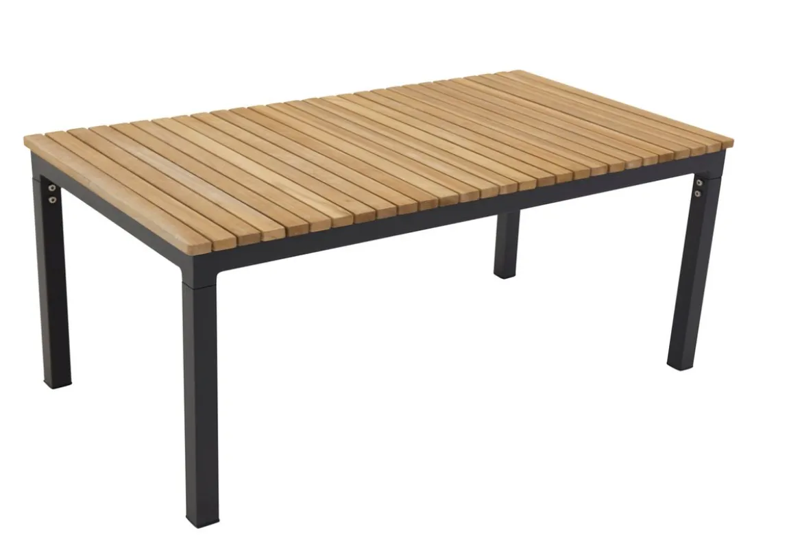 Garten Couchtisch Alanu - ein Materialmix aus Aluminium und Teakholz