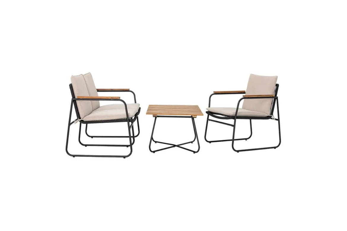 Garten-Couchtisch Beri – Akazienholz mit Metallgestell