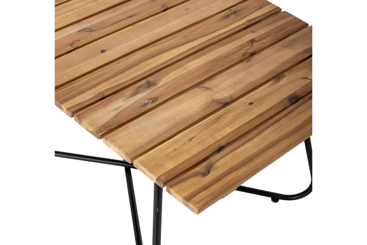 Garten-Couchtisch Beri – Akazienholz mit Metallgestell