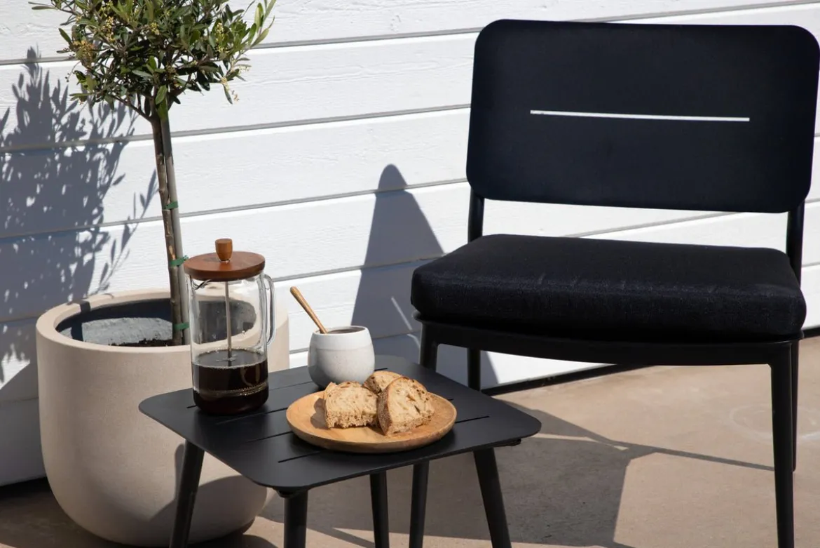 Garten-Couchtisch Dalia - Verfügbar in Schwarz und Beige/Aluminium